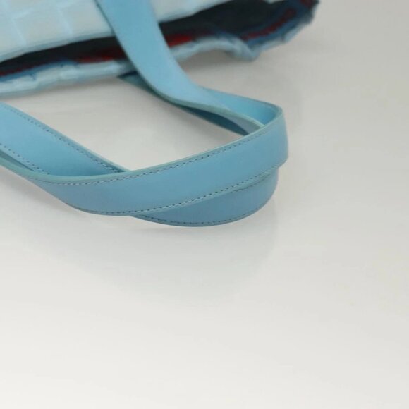 CHANEL New Travel Line Hand Bag Nylon Light Blue CC Auth mr1475 - Picture 8 of 16